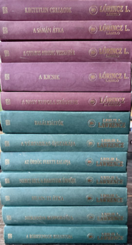 L�rincz L. L�szl� - 12 db L�rincz L. L�szl� d�szkiad�s: Kegyetlen csillagok + A s�m�n �tka + A kicsik + A nagy kupola sz�gyene + Hal�lki�lt�k + A v�rfarkas �jszak�ja + Az �rd�g fekete kalapja + Nebet Het, a halottak kir�lyn�je + Huan-ti �tka + Mirand
