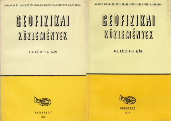 Geofizikai közlemények XIX. kötet 1-4. szám