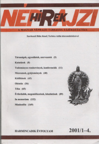 Hla Jzsef  (szerk.) - Nprajzi Hrek 2001/1-4. (egy ktetben)