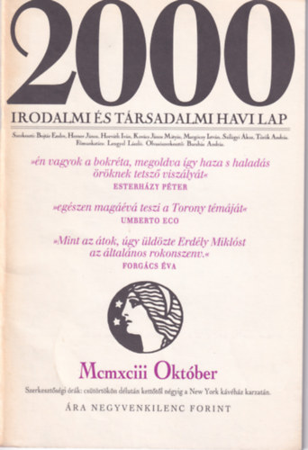 2000 Irodalmi s Trsadalmi Havi Lap - 1993. Oktber