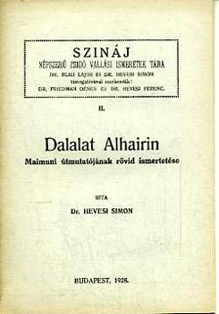 Hevesi Simon - Dalalat Alhairin: Maimuni útmutatójának rövid ismertetése