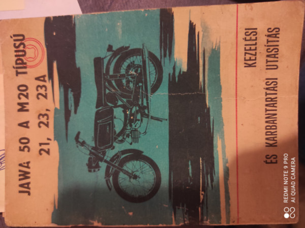 Jawa 50 typus� 20, 21, 23A kezel�si �s karbantart�si utas�t�sszakk�nyv