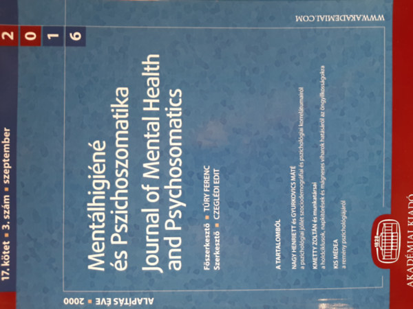 Ment�lhigi�n� �s Pszichoszomatika 2016. 17. k�tet, 3. sz�m, szeptember