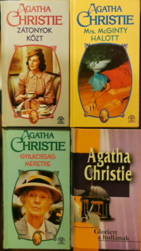 4db Agatha Christie regny : Ztonyok kzt, Mrs. McGinty halott, Gloriett a hullnak, Gyilkossg mretre