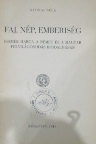 Radnai B�la - Faj, n�p, emberis�g