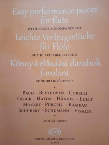 Bántai Vilmos; Sipos Éva - Könnyű előadási darabok fuvolára - Z8959