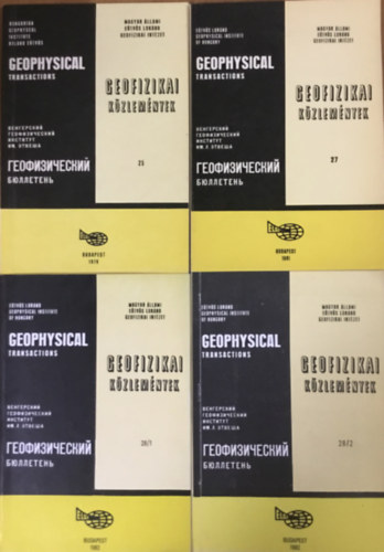 Geofizikai kzlemnyek - Geophysical transactions - tbb nyelv (1979 -1984) 8 ktet