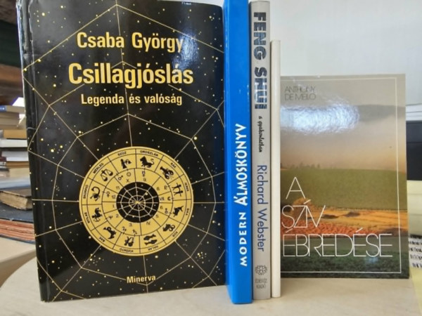 Csaba György, Richard Webster, Anthony De Mello, Jen Van Guy - 5db ezoterikus kötet: Csillagjóslás+ Modern álmoskönyv+ Feng Shui a gyakorlatban+ A szív ébredése+ Beszél a kéz