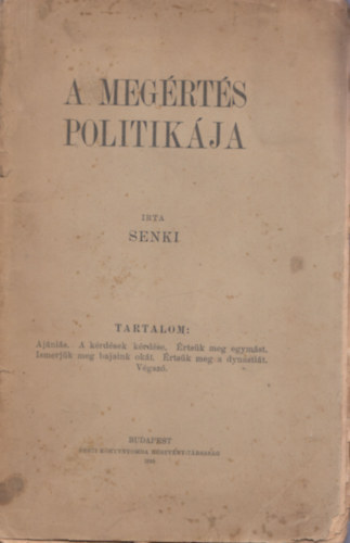 Senki - A megértés politikája