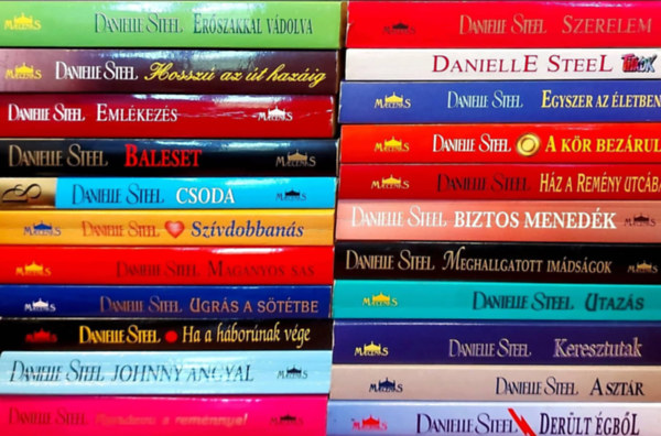 Danielle Steel - 22 db Danielle Steel ktet: Erszakkal vdolva, Hossz az t hazig, Emlkezs, Baleset, Csoda, Szvdobbans, Magnyos sas, Ugrs a sttbe, Ha a hbornak vge, Johnny angyal, Randev a remnnyel, Szerelem, Titkok, Egyszer az le