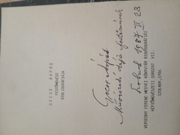 Gecse �rp�d fest�m�v�sz bibliogr�fi�ja (Magyar fest�szet tanulm�nyok)