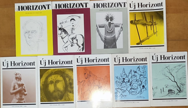 9db mű az Új horizont folyóiratból - 1998. május-június, XXVI. évfolyam, 3. szám, 1998. XXVI. évfolyam, különszám, 1999. január-február-március, XXVII. évfolyam, 1. szám, 2000. 5. szám, XXX. évfolyam, 2002. 1., 2., 5., 6., XXXI. é