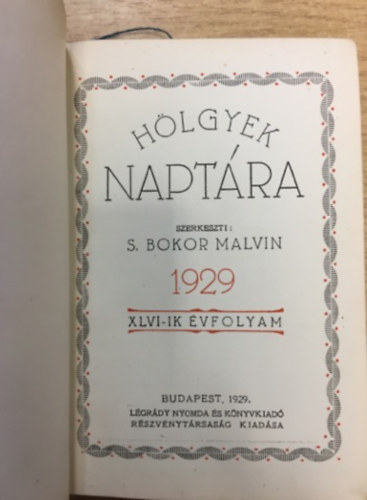 Hölgyek naptára 1929
