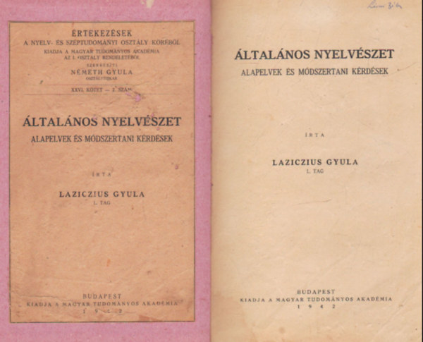 Laziczius Gyula - ltalnos nyelvszet-Alapelvek s mdszertani krdsek