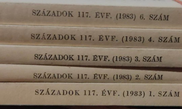 Szzadok 1983/1-6. (A Magyar Trtnelmi Trsulat kzlnye)