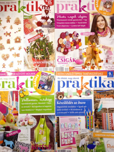 4 db. Praktika Magazin - 2014.szept. - 9. szám, 2014.okt. 10. szám, 2014.nov. 11. szám, 2014.dec. 12. szám (szabás-varrás-kötés-hobby-lakásdivat-
