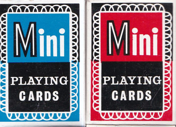 2 db mini k�rtyapakli (francia k�rtya, 2,8 X 4 cm)