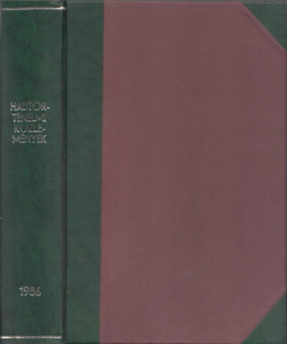 Hadt�rt�nelmi k�zlem�nyek XXXIII. �vf, 1986, teljes �vf.