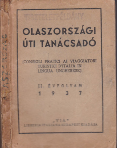 Olaszországi úti tanácsadó II. évfolyam