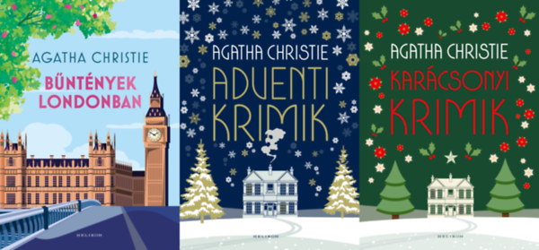 Agatha Christie - 3 db Agatha Christie krimi: Bűntények Londonban + Adventi krimik + Karácsonyi krimik