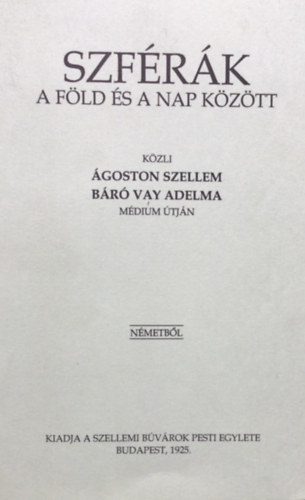 �goston szellem - Szf�r�k a f�ld �s a nap k�z�tt