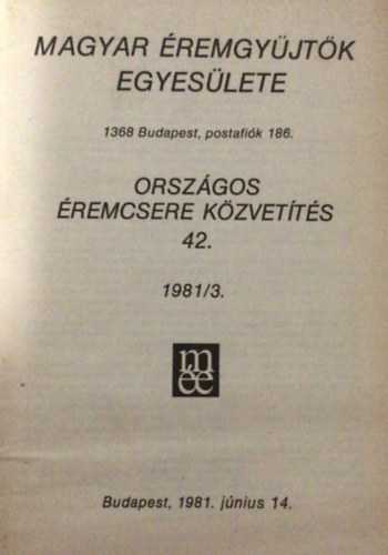 Orsz�gos �remcsere K�zvet�t�s 42. 1981.3