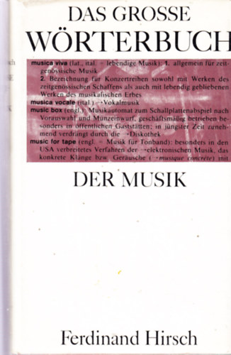 Ferdinand Hirsch - DAS GROSSE W�RTERBUCH DER MUSIK