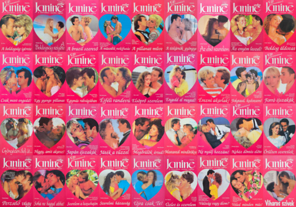R. Swan, Marlyse Rold, Kathryn Edwards, Bev Melone, Sarah Carnaby, Doris Johnson, Sandy Madison, Lisa Christopher, Susan Chatfield, Sandra Chastain, Lesley Grayson, Joyce Beaman, Tami Monique Dubois - 36 db Janine romantikus reg�ny: A boldogs�g �g�rete + A boldogs�g szigete + A brazil szeret� + A m�sodik nekifut�s + A pillanat m�ve + A titk�rn�k gy�ngye + Az els� szerelem +  Az eny�m leszel + Boldog �ldozat + Csak most engedd! + Egy