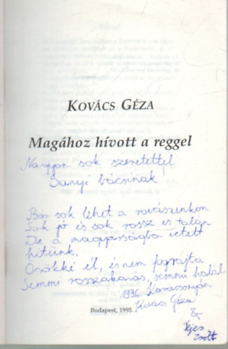 Kovcs Gza - Maghoz hvott a reggel- vers
