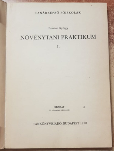 P�sztor Gy�rgy - N�v�nytani Praktikum I.