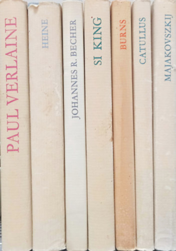 7 DB LYRA MUNDI VERSESK�TET:PAUL VERLAINE VERSEI+HEINE VERSEI+JOHANNES R. BECHER VERSEI+SI KING DALOK K�NYVE+ROBERT BURNS VERSEI+CATULLUS VERSEI+MAJAKOVSZKIJ VERSEK