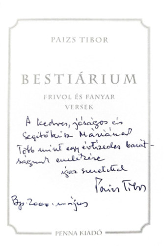Paizs Tibor - Besti�rium FRIVOL �S FANYAR VERSEK