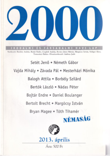 2000 Irodalmi s Trsadalmi Havi Lap - 2013. prilis