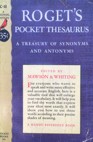 C.O.-Whiting, K.  Mawson (ed.) - A Treasury of Synonyms and Antonyms