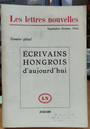 Maurice Nadeau - crivains Hongrois d'aujourd'hui - Les lettres nouvelles septembre-octobre 1964