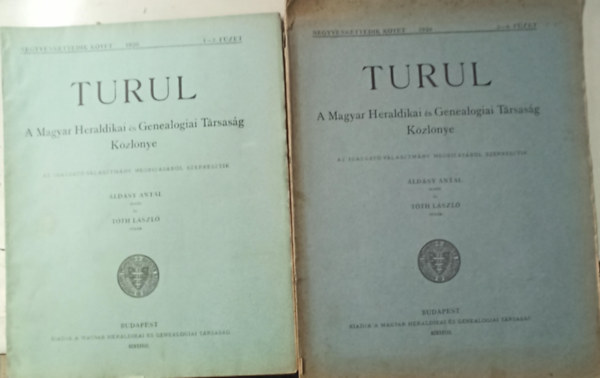 Tóth László Áldásy Antal - Turul: 1928 1-4 füzet teljes (2 kötetben) - A Magyar Heraldikai és Genealogiai Társaság Közlönye