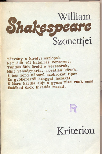 William Shakespeare - William Shakespeare szonettjei