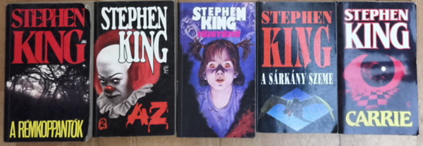 Stephen King - 5db Stephen King regény - Carrie, A sárkány szeme, Tűzgyújtó, Az 2, A rémkoppantók