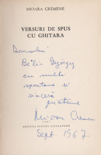 Mioara Cremene - Versuri de spus cu chitara (Dediklt)