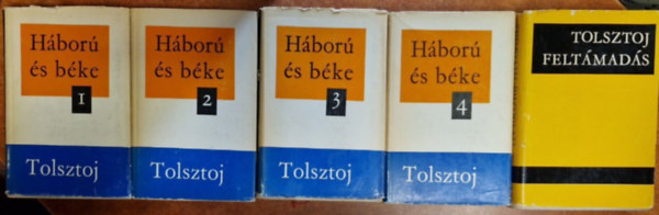 Lev Tolsztoj - 5db Tolsztoj könyv:Háború és béke I-IV. +Feltámadás