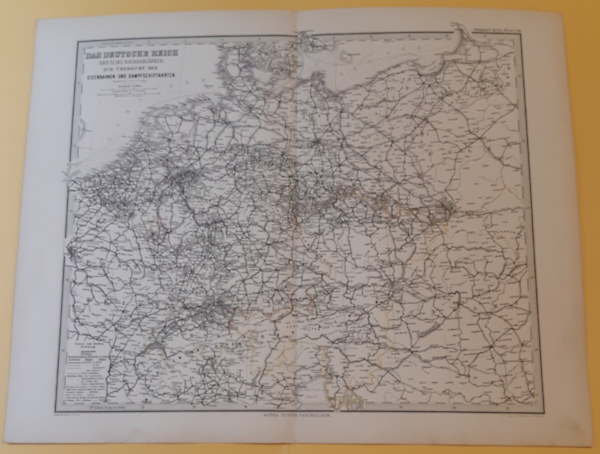 Vogel C. - Das Deutsche Reich und seine Nachbarl�nder. Zur �bersicht der Eisenbahnen und Dampfschiffahrten, Stieler's Hand-Atlas No. 18, 1 : 3.700.000 (ca. 47 x 38 cm) t�rk�p
