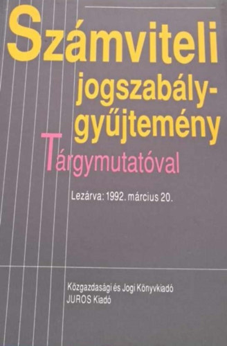 Szmviteli jogszablygyjtemny - Trgymutatval