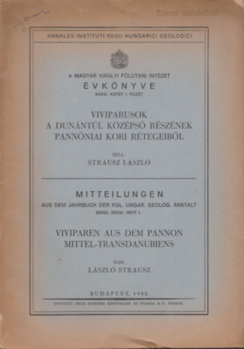 Strausz Lszl - Viviparusok a Dunntl kzps rsznek pannniai kori rtegeibl