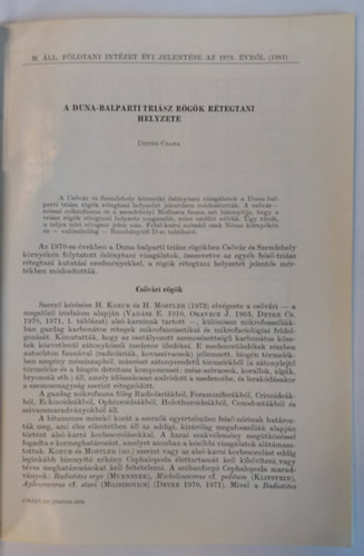 Detre Csaba - A Duna-balparti trisz rgk rtegtani helyzete (klnlenyomat)