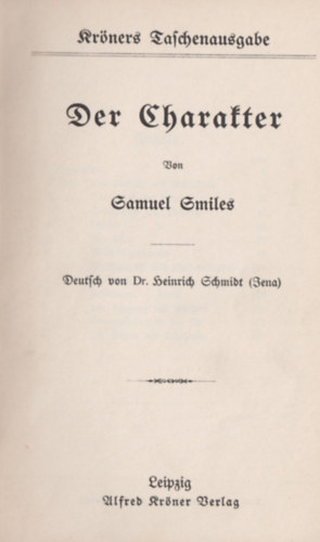 Samuel Smiles - Der Charakter