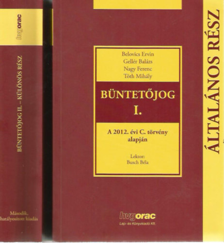 Busch Bla  (szerk.) - Bntetjog I. - A 2012. vi C. trvny alapjn (ltalnos rsz)