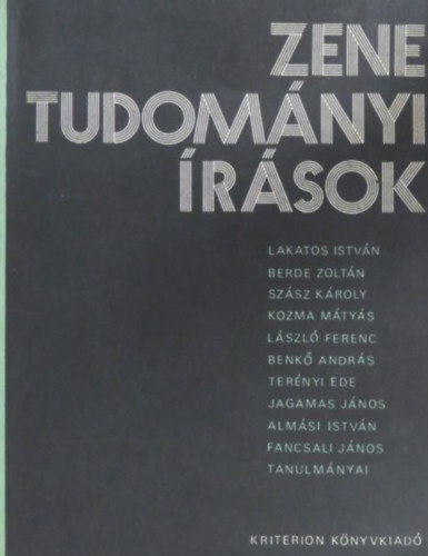 Szerk.: Szab Csaba - Zenetudomnyi rsok