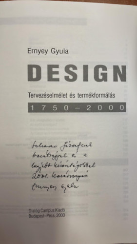 Ernyey Gyula - Design - tervezselmlet s termkformls 1750-2000