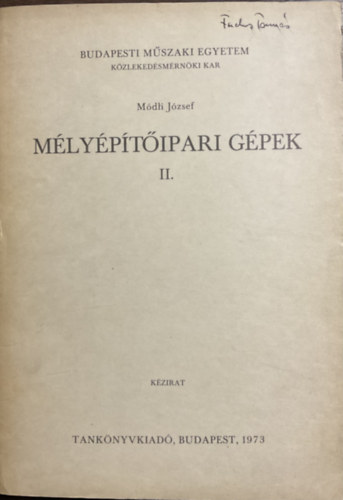 Mdli Jzsef - Mlyptipari gpek II.
