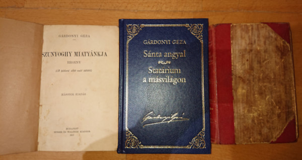 G�rdonyi G�za - 3 k�tet, 4 m� G�rdonyi G�z�t�l: L�thatatlan ember, Szunyoghy Miaty�nkja (bor�t�hi�nyos), S�nta anygal-Stat�rium a t�lvil�gon